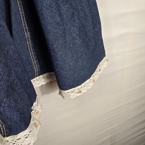 Live a Little Denim Skirt with Lace Hem Y2k  Size 10 - Picture 7 of 14